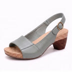 Platform Sandals Round Toe Faux Leather Non-Slip