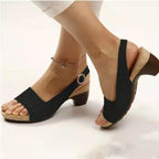 Platform Sandals Round Toe Faux Leather Non-Slip