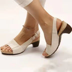 Platform Sandals Round Toe Faux Leather Non-Slip