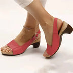 Platform Sandals Round Toe Faux Leather Non-Slip