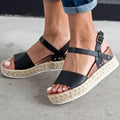 Platform Wedge Sandals Adjustable Ankle Strap Open Toe