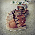 Platform Wedge Sandals Adjustable Ankle Strap Open Toe