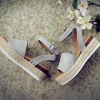 Platform Wedge Sandals Adjustable Ankle Strap Open Toe