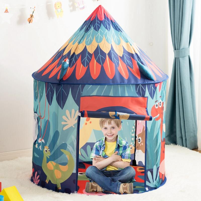 Play Tent Dinosaur Teepee Water-Resistant Polyester & Mesh Windows
