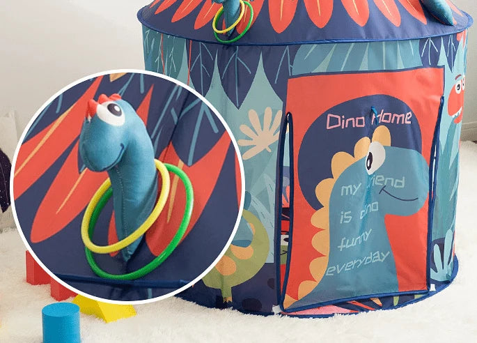 Play Tent Dinosaur Teepee Water-Resistant Polyester & Mesh Windows