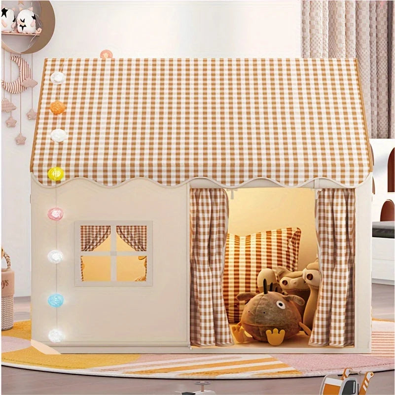 Play Tent Indoor Windows & Curtains Easy Assembly