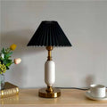 Pleated Shade & Sculpted Column Table Lamp