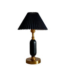 Pleated Shade & Sculpted Column Table Lamp
