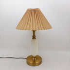 Pleated Shade & Sculpted Column Table Lamp
