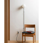 Plug-In Wall Sconce Iron & Glass Dimmer Compatible