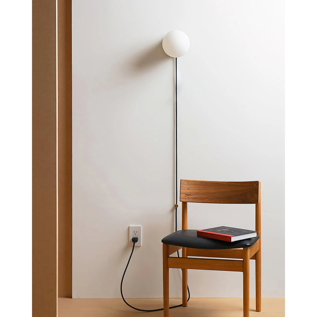 Plug-In Wall Sconce Iron & Glass Dimmer Compatible