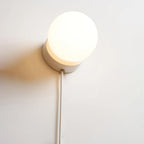Plug-In Wall Sconce Iron & Glass Dimmer Compatible