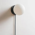 Plug-In Wall Sconce Iron & Glass Dimmer Compatible