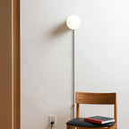 Plug-In Wall Sconce Iron & Glass Dimmer Compatible