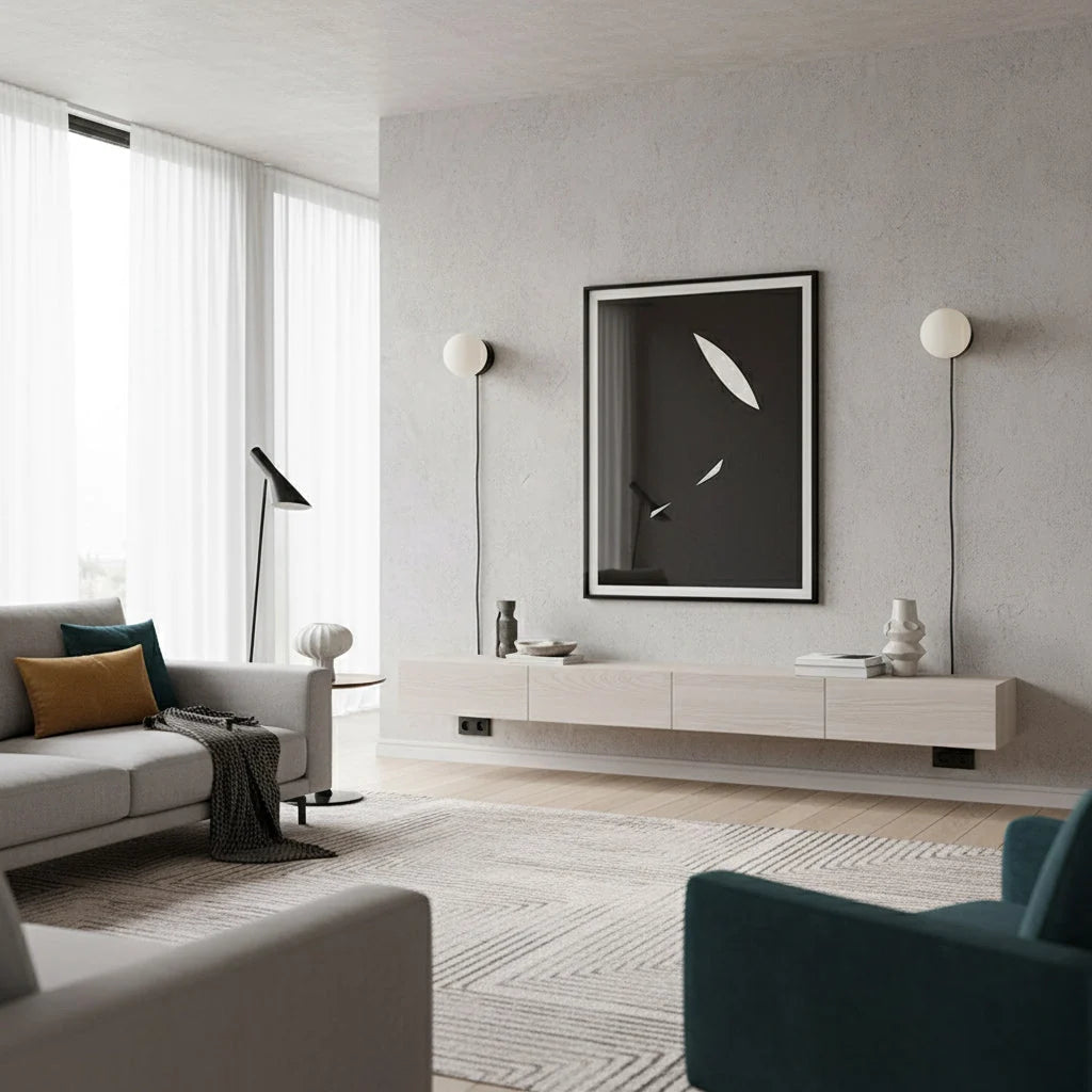 Plug-In Wall Sconce Iron & Glass Dimmer Compatible