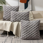 Plush 3D Grid Cushion Cover (Zipper Closure)