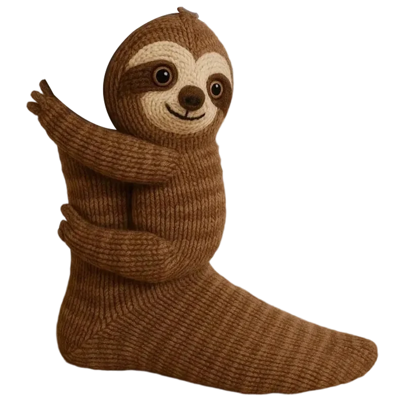 Plush Animal Socks 3D Huggable Plush Lining & Elastic Cuff