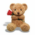 Plush Bear Rose Design Surface Washable