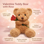 Plush Bear Rose Design Surface Washable