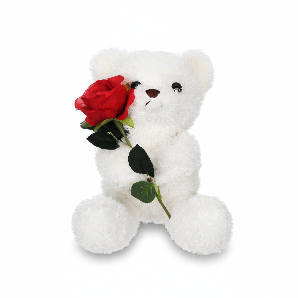 Plush Bear Rose Design Surface Washable