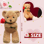 Plush Bear Rose Design Surface Washable
