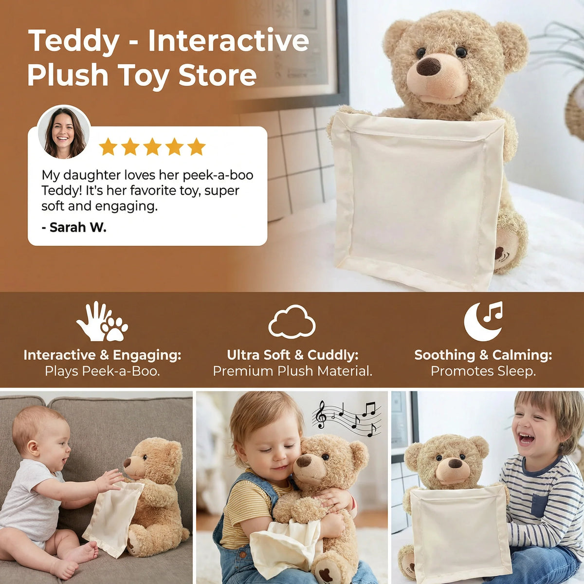Plush Bear Voice-Activated & Gentle Movement