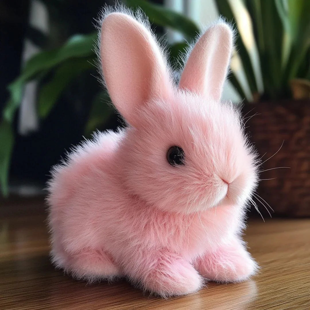 Plush Bunny Lifelike Hopping & Ear Wiggling Battery-Free