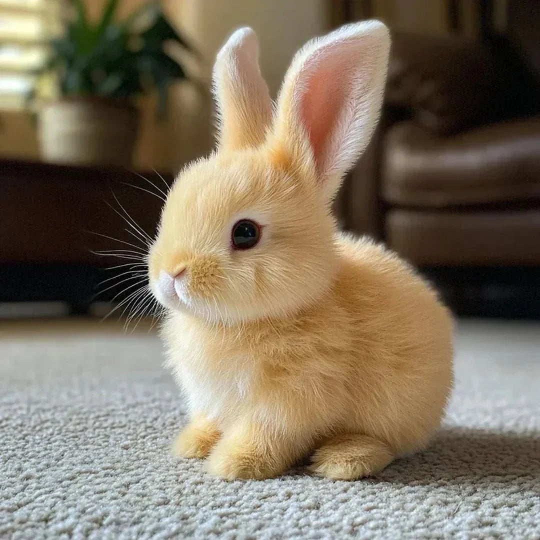 Plush Bunny Lifelike Hopping & Ear Wiggling Battery-Free