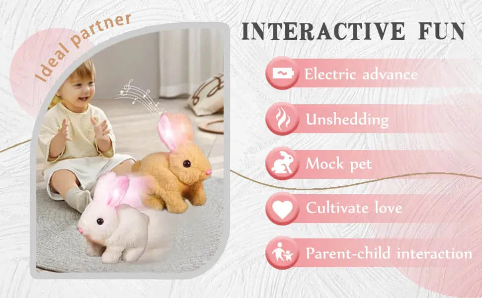Plush Bunny Voice-Activated & Touch-Sensitive Eco-Friendly Fur