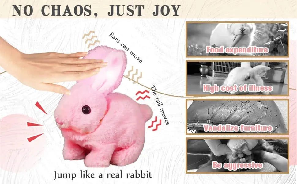 Plush Bunny Voice-Activated & Touch-Sensitive Eco-Friendly Fur