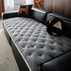 Plush Button-Tufted Microfiber Sofa Cover (Machine Washable)