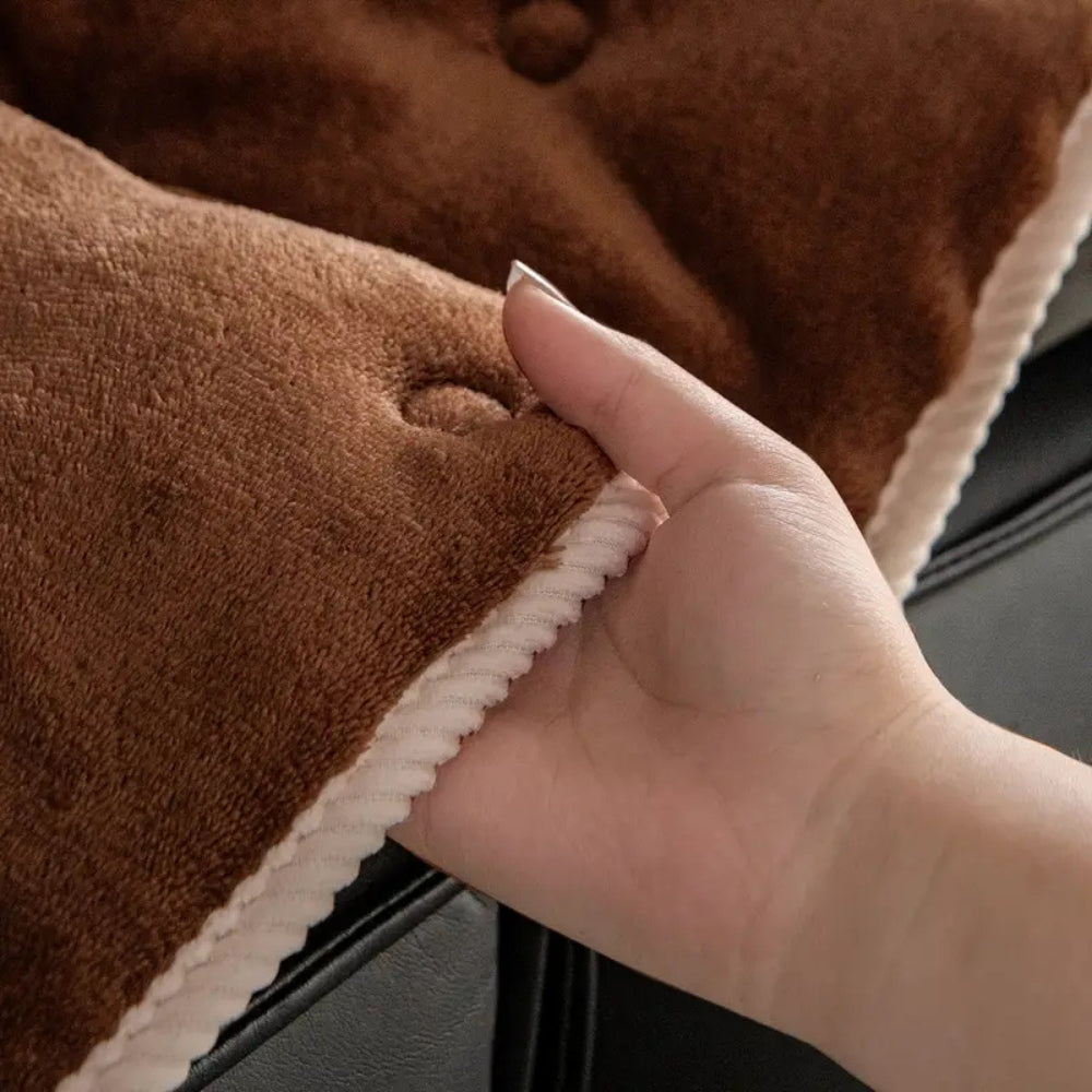 Plush Button-Tufted Microfiber Sofa Cover (Machine Washable)