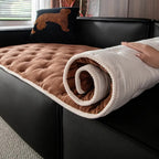 Plush Button-Tufted Microfiber Sofa Cover (Machine Washable)