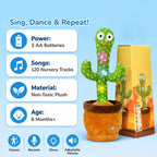 Plush Cactus Toy Organic Cotton Voice-Record & Playback