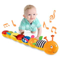 Plush Caterpillar Toy Tummy Time Musical Crinkle & Rattle