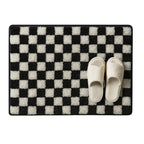 Plush Checkered Microfiber Bath Mat (Non-Slip Backing)