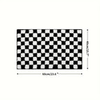 Plush Checkered Microfiber Bath Mat (Non-Slip Backing)