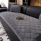Plush Diamond-Stitched Microfiber Sofa Cover (Non-Slip Backing)