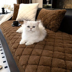 Plush Diamond-Stitched Sofa Cover (Non-Slip Backing, Machine-Washable)