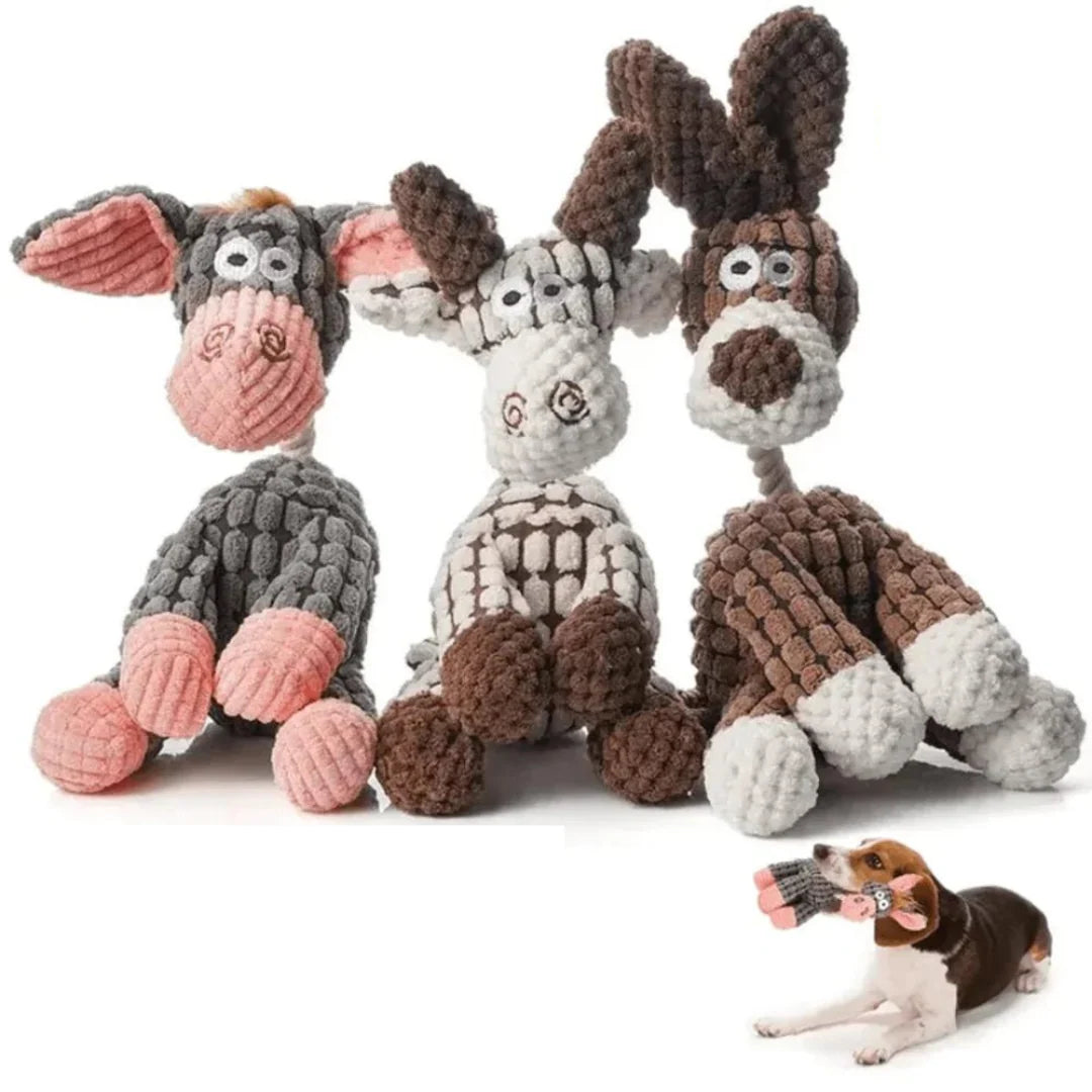 Plush Dog Toy Chew-Resistant Interactive 6 Animal Designs