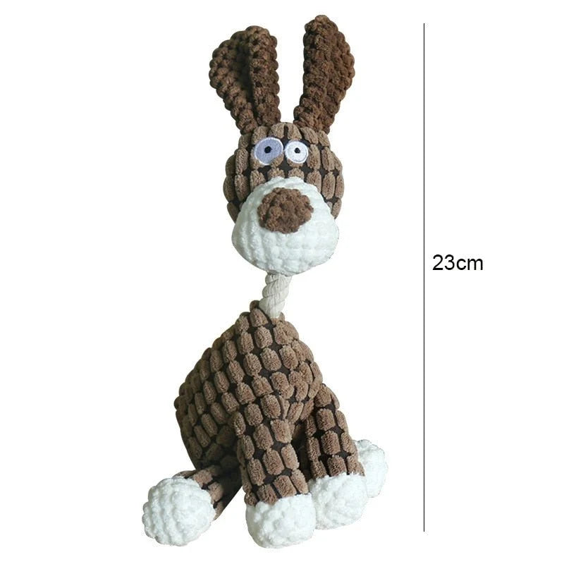 Plush Dog Toy Chew-Resistant Interactive 6 Animal Designs