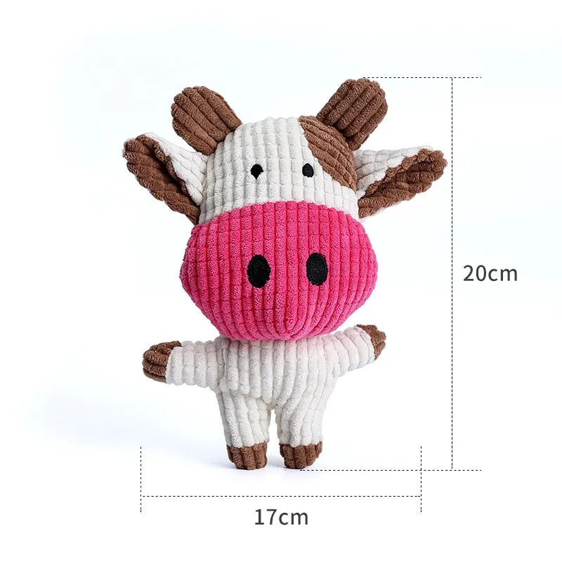 Plush Dog Toy Chew-Resistant Interactive 6 Animal Designs