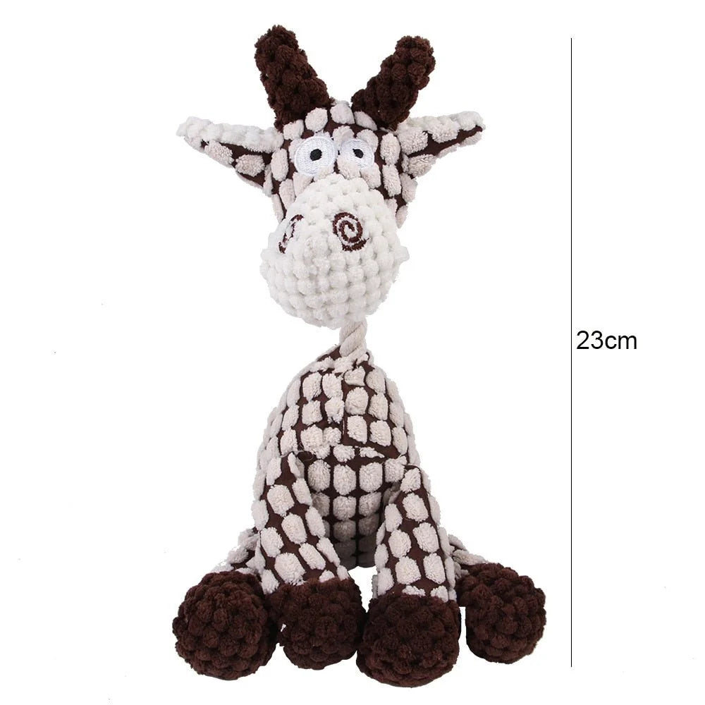 Plush Dog Toy Chew-Resistant Interactive 6 Animal Designs