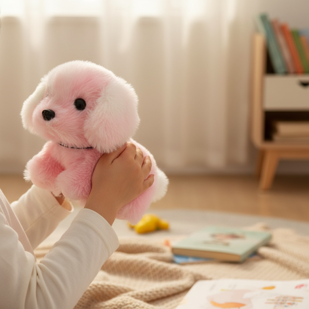 Plush Dog Toy Touch-Activated Walking & Barking Battery-Powered