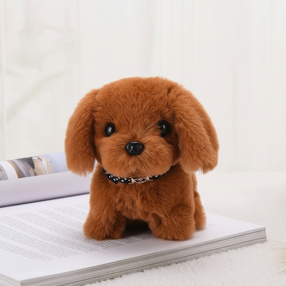 Plush Dog Toy Touch-Activated Walking & Barking Battery-Powered