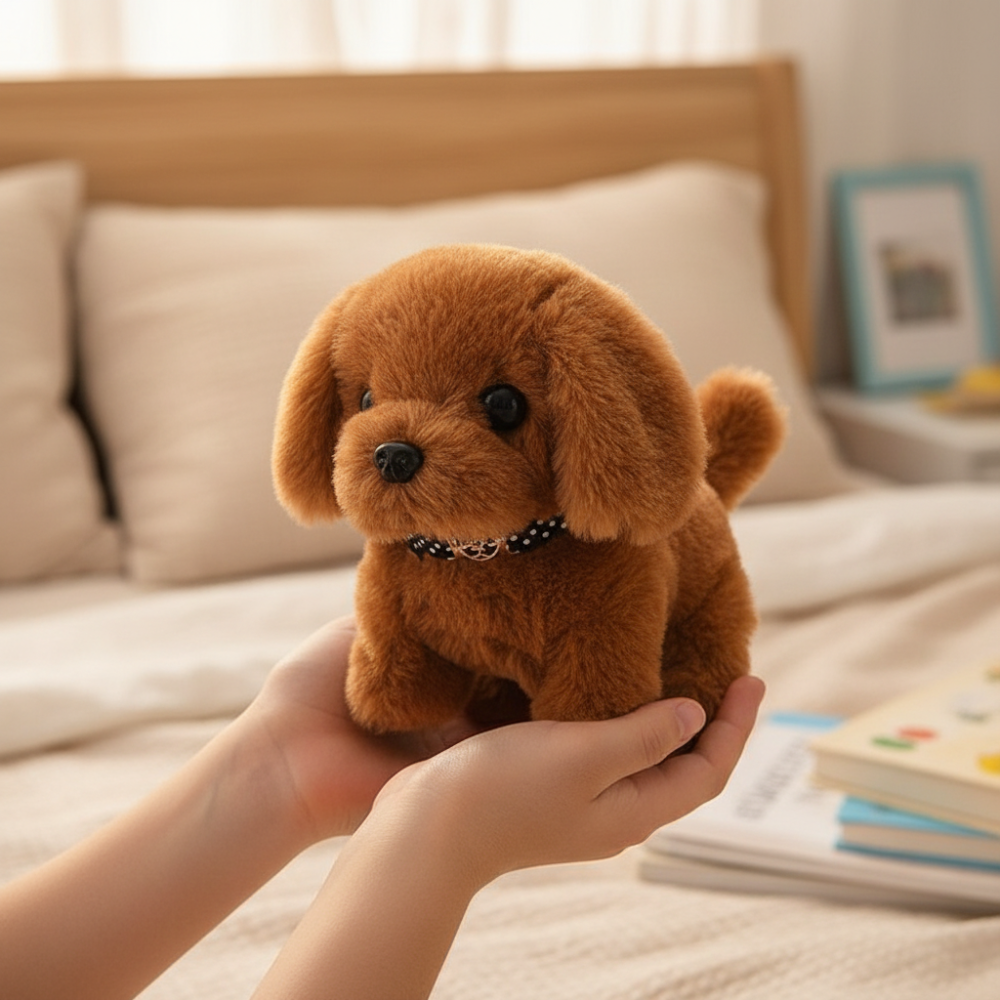 Plush Dog Toy Touch-Activated Walking & Barking Battery-Powered