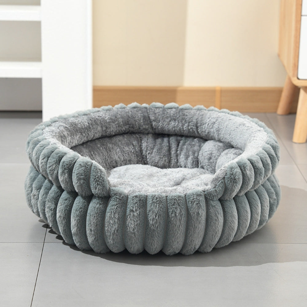 Plush Donut Nest Pet Bed (Removable Washable Mat)
