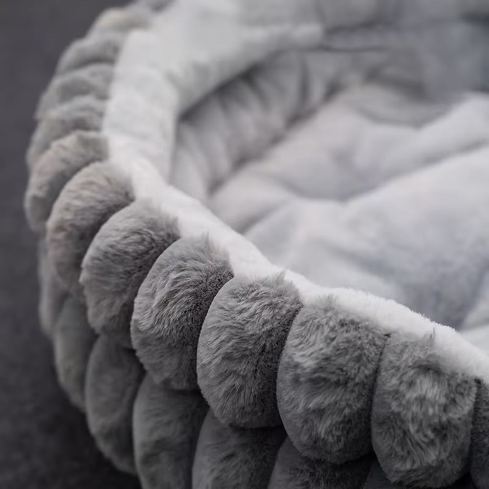 Plush Donut Nest Pet Bed (Removable Washable Mat)