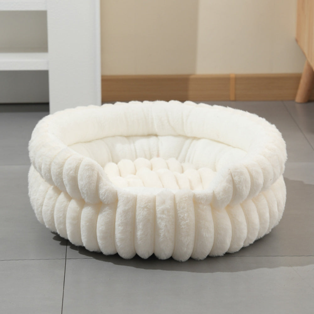 Plush Donut Nest Pet Bed (Removable Washable Mat)