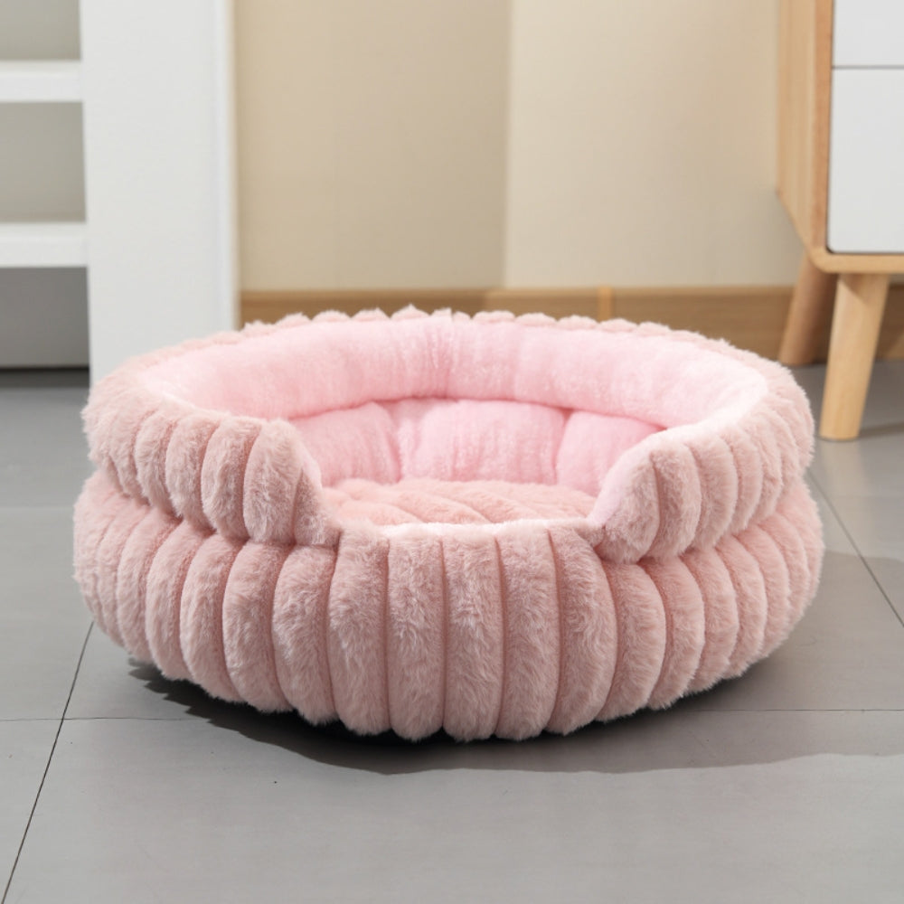 Plush Donut Nest Pet Bed (Removable Washable Mat)